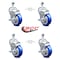 Service Caster 4 Inch Blue Polyurethane Swivel 1/2 Inch Threaded Stem Caster Set with Brake SCC SCC-TS20S414-PPUB-BLUE-TLB-121315-4 - alternate 4
